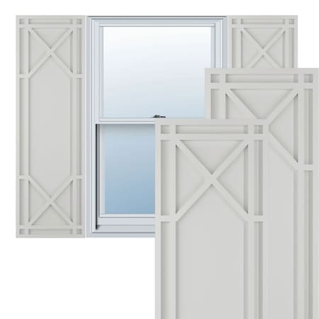 True Fit PVC Bungalow Fixed Mount Shutters, Hailstorm Gray, 12W X 41H